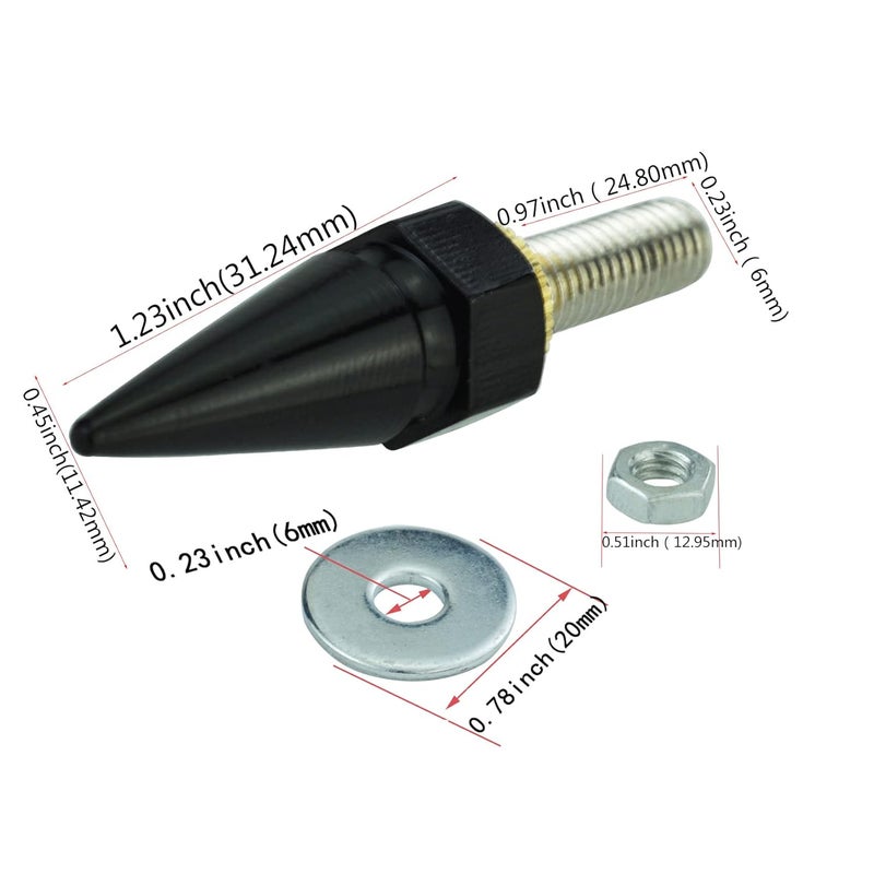 Abfer Car License Plate Screws Spike Shape License Plate Fasteners Bolt 4Pcs Anti Theft License Plate Screw Frame Kit Fit for Most Vehicle Motorcycles Trucks (Black) - Image 2